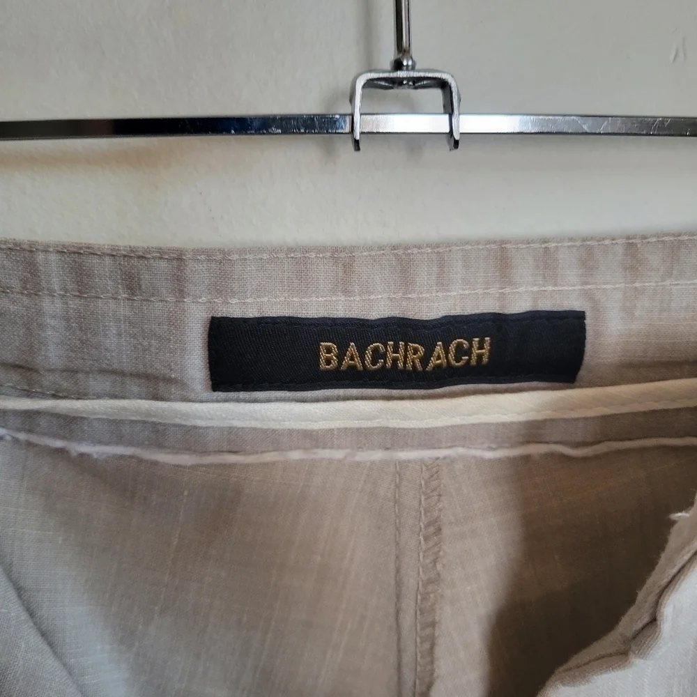 Bachrach Wool Blend Trouser Lightweight Drawstring Cream Mens 36 X 33.5